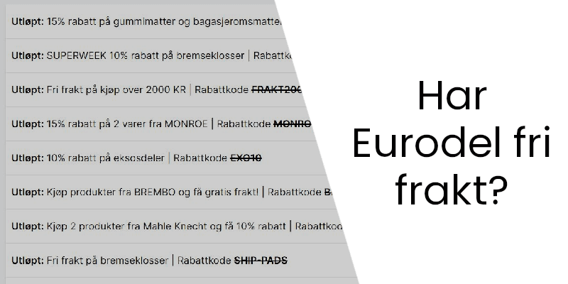 Har Eurodel fri frakt?