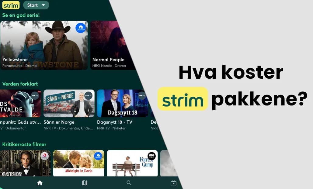 Strim pris: Hva koster Strim pakkene? (oppdatert januar 2025)